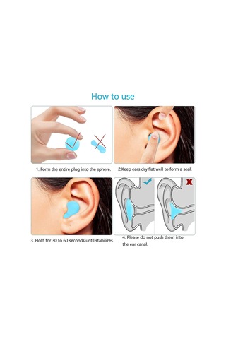 Inf 12'li Ses Geçirmez Silikon Kulak Tıkacı Paketi