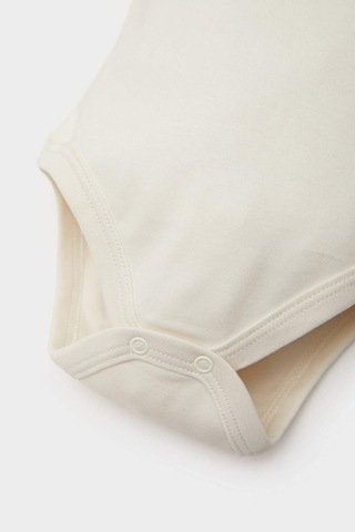 DeFacto Kız Bebek Yenidoğan Bisiklet Yaka Gökkuşağı Baskılı Uzun Kollu Çıtçıtlı Body E6319A525SPER233 Ekru