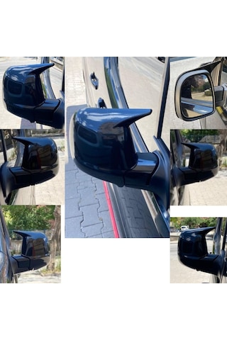 Fiat Doblo D5 Kasa 2024 2025 Uyumlu Yarasa Batman Ayna Kapağı Takımı Piano Black Parlak Siyah