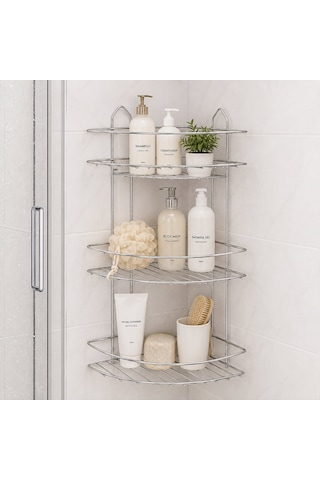 İbico K13-019 Banyo Köşelik Ve Duşakabin Rafı 3 Katlı Üçgen - Krom Metal- 12'li Paket Diğer