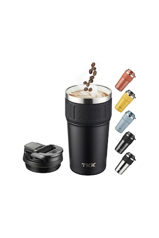 Tkk Çelik Termos Mug 630ml Mat Siyah Gümüş