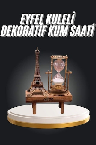 Eyfel Kuleli Kum Saati Dekoratif Hediyelik Eşya Retro Eyfel Kulesi - Lisinya Renkli