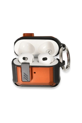 Apple AirPods Uyumlu Pro 2 2.nesil Truva Kılıf - Turuncu Düz Renkli