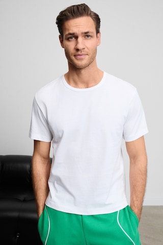 Grimelange Fayon Erkek Yumuşak Ve Esnek Kumaşlı Organik Pamuklu Yuvarlak Yakalı Beyaz T-shirt