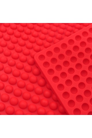 Tenfowee Kırmızı 468 Delikli Silikon Izgara Matı - Fırın/mikrodalga Uygun - Yağ/su Tüketici Mutfak Aracı Kırmızı