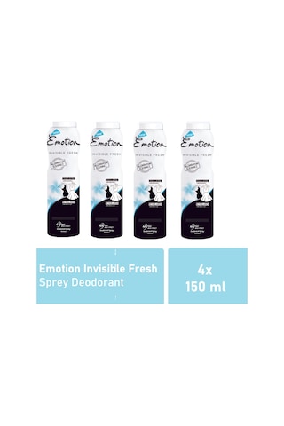 Emotion Invisible Fresh Kadın Sprey Deodorant 4 x 150 ML
