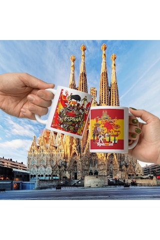 İspanya Kupa Bardak 2 Adet Seyahat Hatıra Spain Mug