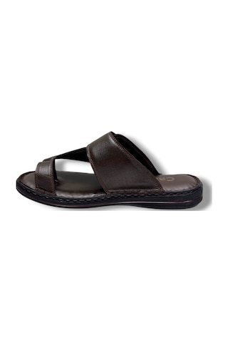 Cakgo 120-26 Hakiki Deri Ultra Soft Parmak Arası Anatomik Erkek Terlik 40-47 Kahverengi
