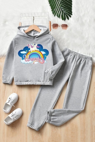 Uyguntarz Çocuk Unicorn Eşofman Takımı Gri