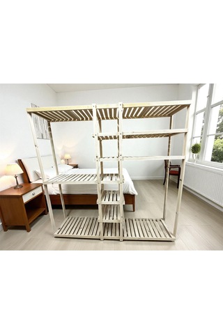 Doğal Ahşap Elbise Dolabı Ahşap