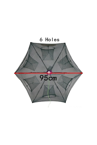 Maiyame 6 Delikli Otomatik Açılır Çift Katlı Balık Avı Ağı - Tuzlu Ve Taze Su İçin Kabuk, Karides, Yengeç Avlama Aleti