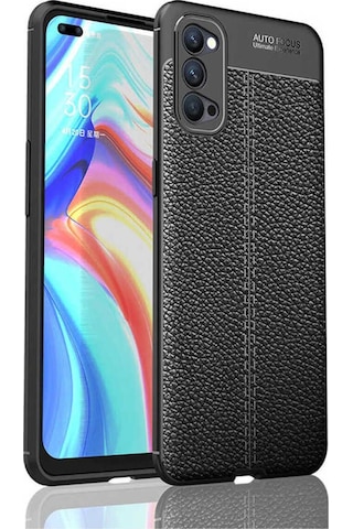 Oppo Reno 4 Kılıf Zore Niss Silikon Kapak Siyah
