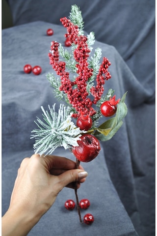1 Adet 30 Cm Yapay Yılbaşı Çiçeği Dekoratif Yılbaşı Çiçek New Year Christmas- Çok Renkli