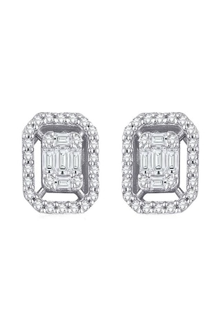 Beyaz Altın Baget Küpe N11.8463