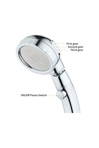 Qingmipy 3 Fonksiyonlu El Tipi Duş Başlığı - Tek Tuşla Su Durdurma, Artırılmış Basınç, Çözünür Fırça Ve 45 Rotasyon Özelliği Ev Genel 4 Parça Bağlantı Diğer