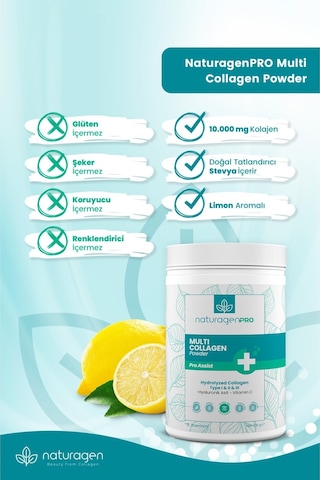 Naturagen Pro Collagen Tip 1-2-3 Powder Limon Aromalı 330 G