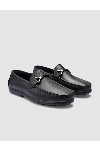 Cabani Tivra %100 Hakiki Deri Siyah Toka Detaylı Erkek Loafer