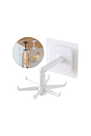 360 Derece Dönebilen Kanca Duvara Monte Edilebilen Askı Organizer Çok Renkli