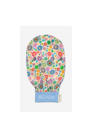 Flowers Series 50 Factor %100 Floş Ipek Ince Banyo Duş Kesesi Peeling Eldiveni Blue
