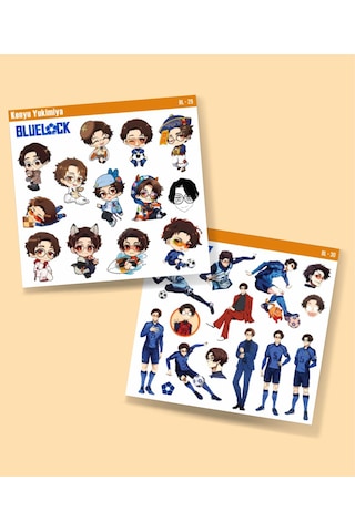 Bluelock- Kenyu Yukimiya -parlak Kağıt -2li Sticker Set-telefon Süsleme Blue Lock -futbol Sticker Turuncu