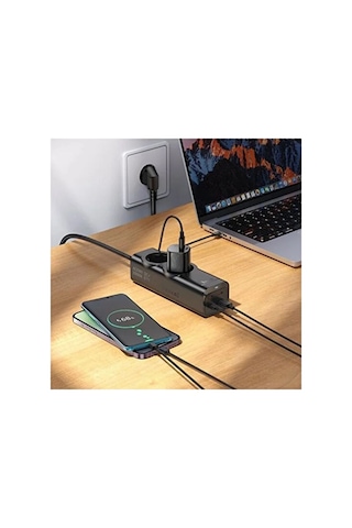 67w Hızlı Şarjlı Akıllı Çoklu Priz 2000w Güç, 2 Usb-c + 2 Usb-a Çıkışlı, Telefon & Laptop Uyumlu Renkli