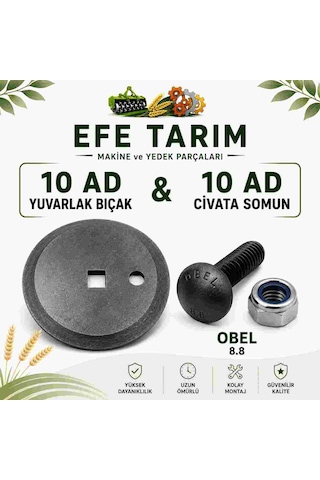 Daire Tipi Yem Karma Makinası Bıçağı- Özsan Çap 80 Mm - 10'lu&civata Somun Dahil