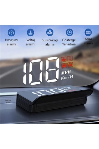 Head Up Display Ön Cam Sanal Gösterge Ekranı Hız Göstergesi Yağ Turbo Basınç Göstergesi