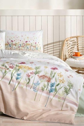 Özdilek Nev Spring Garden Nevresim Takımı Çift Kişilik Somon - Lastiksiz Somon