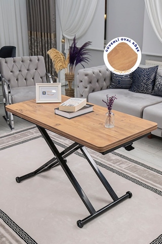 Home Üst Tabla Mdf Efesçam Oval Köşe Alt Ayak Siyah