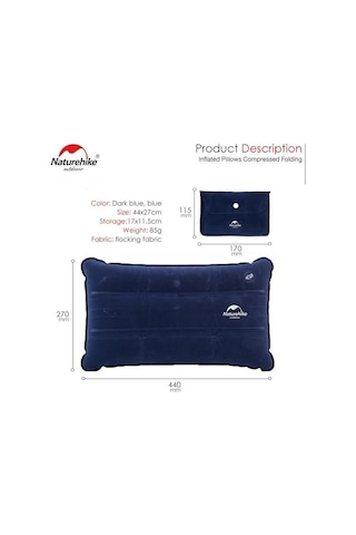 Naturehike Ultralight Katlanabilir Şişme Yastık Dark Blue Çok Renkli