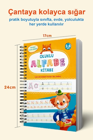 Alfabe Yazı Kitabı Sihirli Uçan Kalemli Oluklu (Kabartmalı) Yazmayı Kolayca Öğreten Kitap Dikkat Atölyesi Yayınları