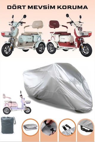 Gri Arora Rüzgar Elektrikli Moped Brandası, 3 Tekerlekli Motor Brandası, Lastikli Bağlantı Tokalı