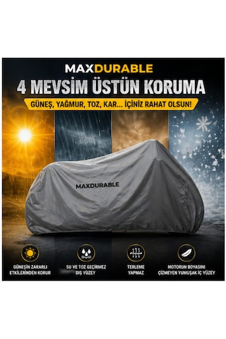 Volta Apec Apm2 3 Tekerlekli 1 Kişilik Motosiklet Brandası Su Geçirmez 4 Mevsim Boya Dostu Motor Brandası + Taşıma Çantalı