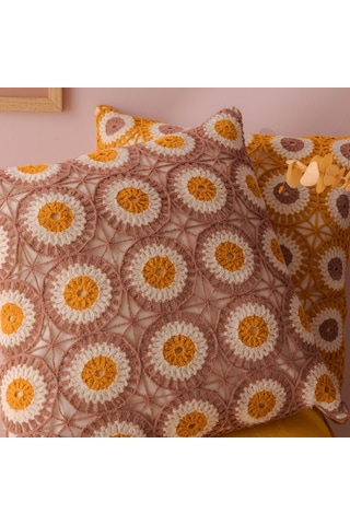 Soft Step Kırlent - Pudra - 40x40 Cm Renkli