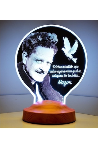 Kişiye Özel Nazım Hikmet Sözleri Yazılı Led Lamba