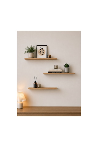 Harmony 3 Raflı Gizli Monte Uçan Raf 50 15 Cm Garden Meşe