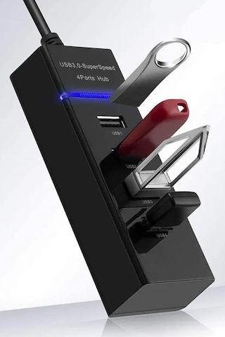4 Port Usb 3.0 Hub Çoklayıcı Çoğaltıcı Switch Splitter Siyah Usb Port Çoğaltıcı Aparat Hızlı H303