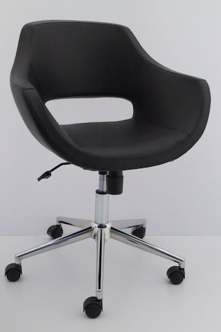 Ultra Siyah Deri Ofis Koltuğu