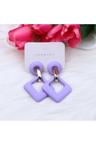 Mor Opk, 2023'ün Yeniliği, 12 Renk, Kare Akrilik Çerçeveler, Kadınlar İçin Lüks Çok Renkli Geometrik Küpe, Takı Pd1488 Mor