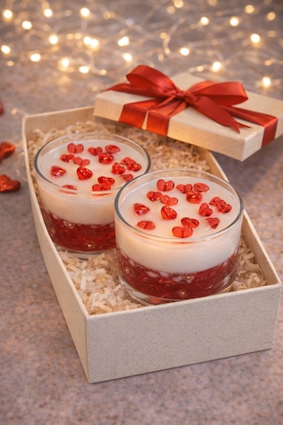 Aşk Temalı Jel Mum Bardak Sevgiliye Hediye Dekor Mum Beyaz