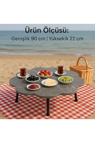 Yaprak Form Katlanabilir Yer Piknik Ve Kahvaltı Sofrası Sahil Kam