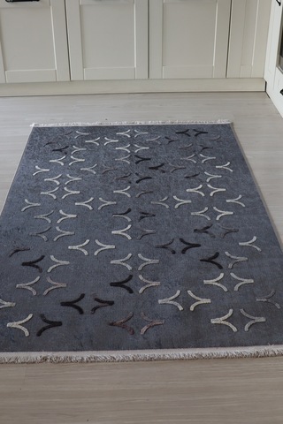 Arte Gri Kilim Dekoratif Salon Halısı Makinada Yıkanab... Gri