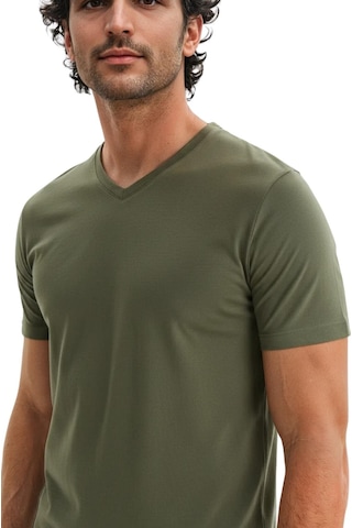 Arma Ar-ma Erkek V Yaka Tişört Baskisiz Basic Örme Kumaş Regular Fit %100 Pamuk 30/1 Penye Süprem Y31364408102 Haki-h1