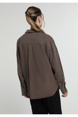Colin's Colins Boyfriend Fit Shirt Neck Düz Kadın Kahverengi Uzun Kol Gömlek Cl1082412 Q1.v2 Brw
