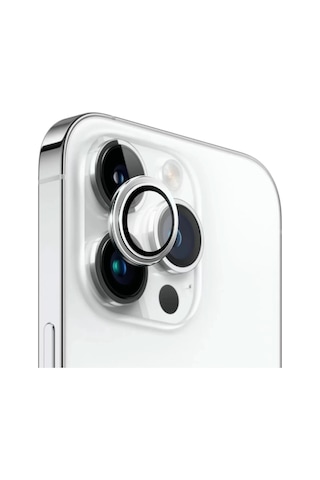 Safeus Safir Temperli Kamera Lens Koruyucu Apple Uyumlu iPhone 14 Pro Max Ve İle Beyaz