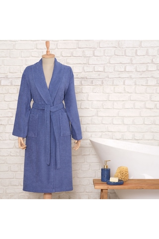 Karaca Home Daily Soft İndigo %100 Pamuk Kadın Bornoz S/M