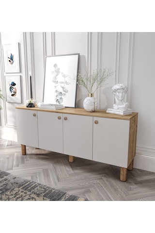 Işık Çok Amaçlı Bohem Konsol Meşe-kumtaşı, Bohem Salon Mobilyası