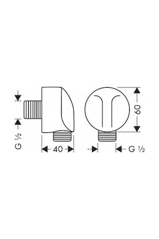 Hansgrohe Fixfit Gönye Çıkış E Çek Valfsiz - 27454670