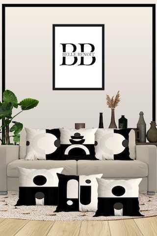 Belle Benoit Baskılı Dekoratif 6'lı Koltuk Kırlent Kılıfı Desen15