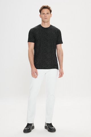 AC&Co / Altınyıldız Classics Erkek Sıyah Slim Fit Dar Kesim Bisiklet Yaka Pamuklu Kısa Kollu Tişört SIYAH